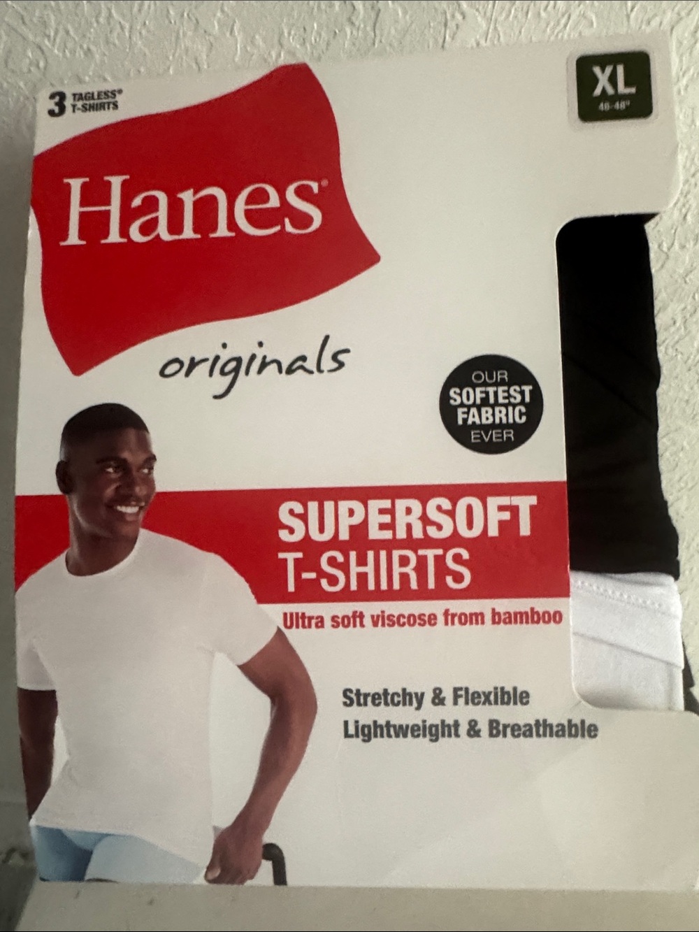 Hanes Supersoft T-Shirts - White, Grey, & Black - XL Pack of 3.